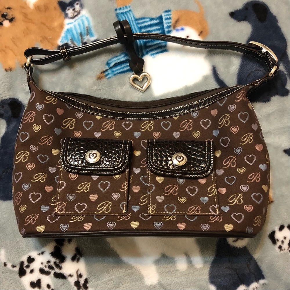 Brighton Brown Heart Print Purse